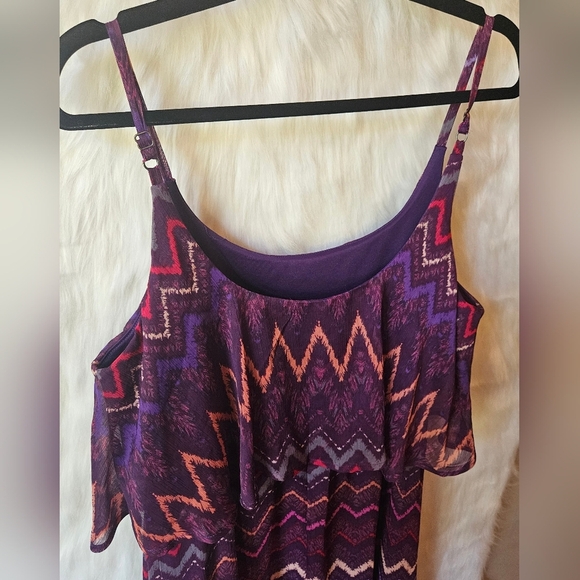 Faded Glory Aztec Bohemian Tiered Maxi Sundress - Picture 4 of 10